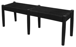 Kelly Loom Oak Bench | Black