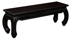Dynasty Solid Mahogany Timber Opium Leg Bench | 128 x 35 | Chocolate