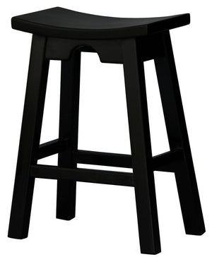 Ryo Solid Mahogany Kitchen Counter Stool | Black