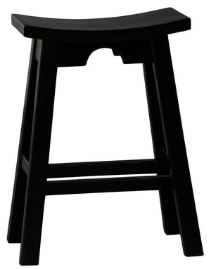 Ryo Solid Mahogany Kitchen Counter Stool | Black
