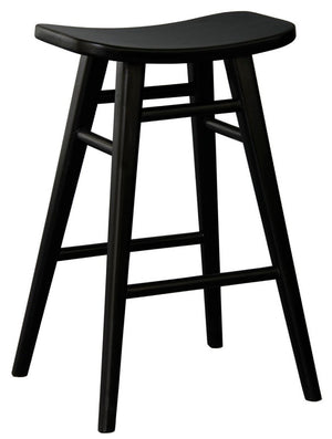 Aria Oval Solid Timber Counter Stool | Black