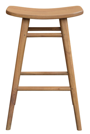 Aria Oval Solid Mindi Kitchen Counter Stool | Natural