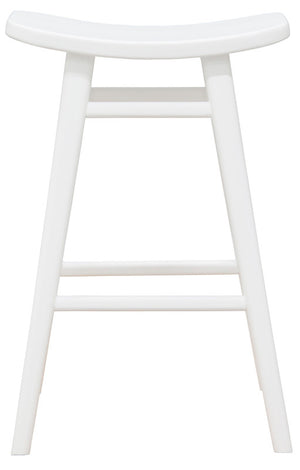 Aria Oval Solid Timber Counter Stool | White