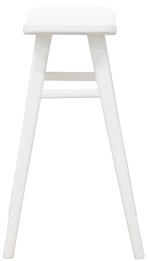 Aria Oval Solid Timber Counter Stool | White