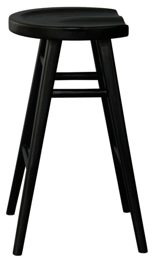Scandinavian Timber Kitchen Counter Stool | Black