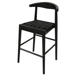 Elliot Leather Kitchen Counter Stool | Black