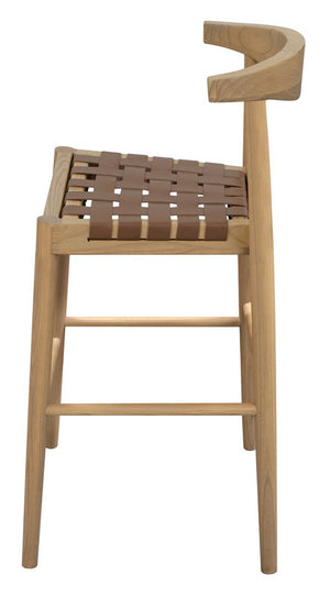 Elliot Leather Kitchen Counter Stool | Natural