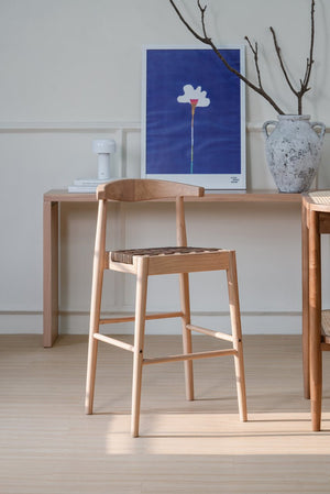 Elliot Leather Kitchen Counter Stool | Natural