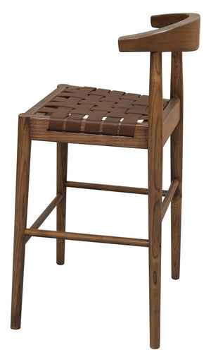 Elliot Leather Kitchen Counter Stool | Walnut