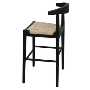 Arden Solid Oak Loom Kitchen Counter Stool | Black