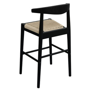 Arden Solid Oak Loom Kitchen Counter Stool | Black
