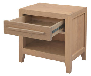 Dion 1-Drawer Solid Mindi Bedside Table | Natural