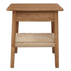 Kelly 1-Drawer Bedside Table | Almond Finish | Modern Wooden Bedroom Storage Cabinet