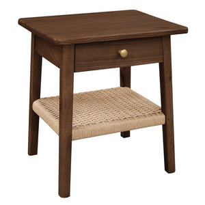 Kelly 1-Drawer Bedside Table | Walnut Finish | Modern Wooden Bedroom Storage Cabinet