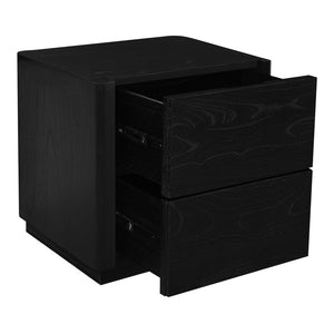 Gatsby 2-Drawer Bedside Table | Black Finish | Modern Wooden Bedroom Storage Cabinet