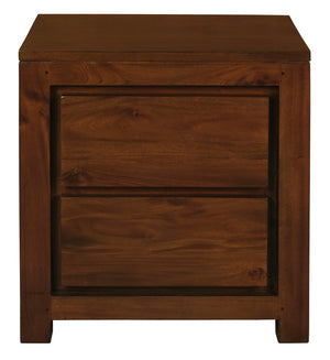 Amsterdam 2 Drawer Bedside Table | Mahogany