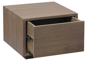 Oscar 1 Drawer Low Bedside Table | Latte