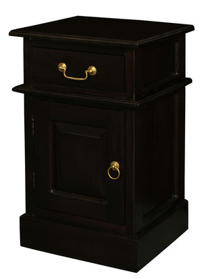 Tasmania 1 Solid Door 1 Drawer Bedside | Chocolate