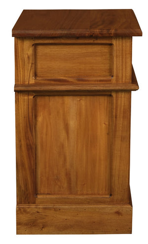 Tasmania 1 Solid Door 1 Drawer Bedside | Light Pecan