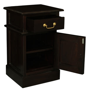 Tasmania 1 Solid Door 1 Drawer Bedside | Chocolate