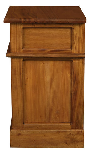 Tasmania 1 Solid Door 1 Drawer Bedside | Light Pecan
