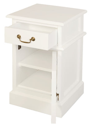 Tasmania 1 Solid Door 1 Drawer Bedside | White