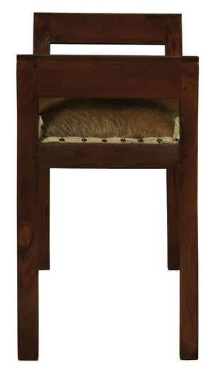 Wilson Genuine Goat Hide Single Seater Stool/Bench | Mahogany