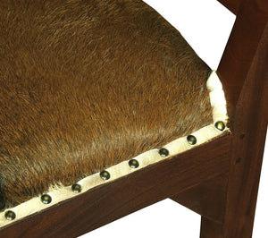 Wilson Genuine Goat Hide Single Seater Stool/Bench | Mahogany