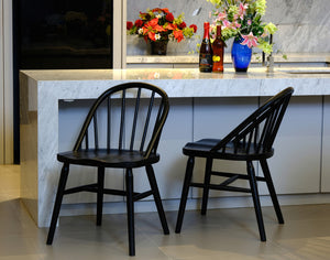 Vera Solid Oak Dining Chair | Set of 2 | Black
