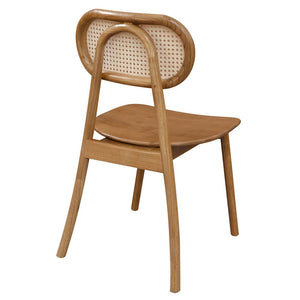 Kelly Rattan Dining Chair | Almond Finish | Natural Woven Seat | Stylish Kitchen Seating