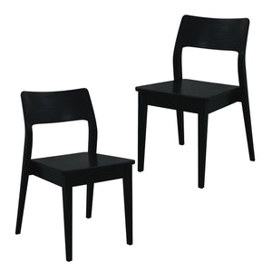 Providence Solid Oak Dining Chair | Set of 2 | Black