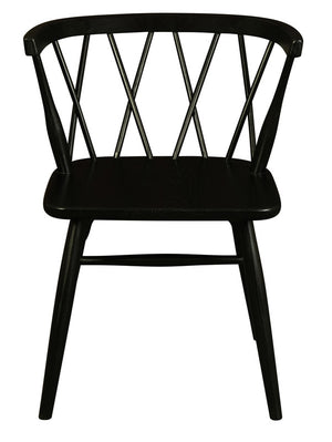 Sierra Cross Back Oak Chair | Set of 2 | Black