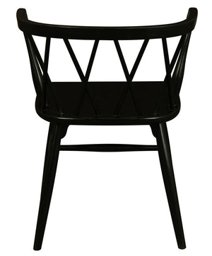 Sierra Cross Back Oak Chair | Set of 2 | Black
