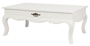 French Provincial 2-Drawer Coffee Table | White Finish