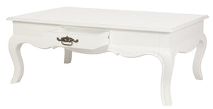 French Provincial 2-Drawer Coffee Table | White Finish