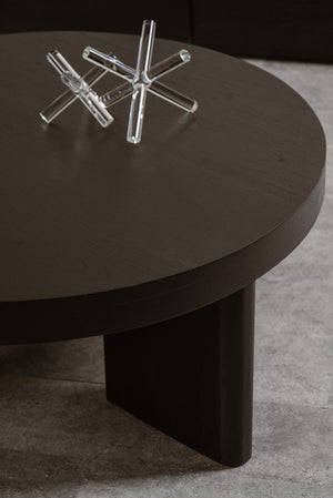 Apollo Round Solid Mindi Timber Coffee Table | Black Finish