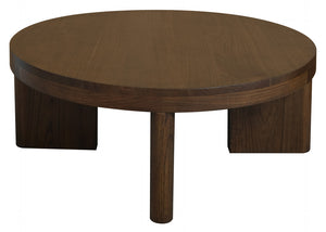 Apollo Round Solid Mindi Timber Coffee Table | Walnut Finish