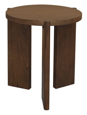 Apollo Round Solid Timber Side Table | Walnut