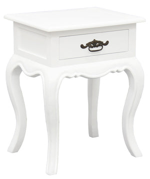 French Provincial 1 Drawer Lamp Table | White