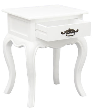 French Provincial 1 Drawer Lamp Table | White