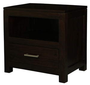Paris 1 Drawer Solid Mahogany Timber Lamp Table | Chocolate