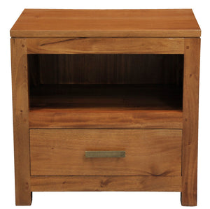 Paris 1 Drawer Solid Mahogany Timber Lamp Table | Light Pecan