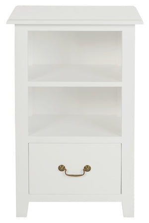 Tasmania 1 Drawer Solid Mahogany Timber Lamp Table | White