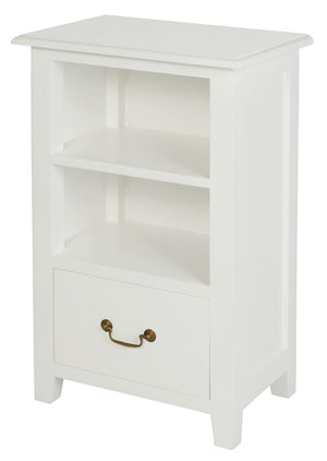 Tasmania 1 Drawer Solid Mahogany Timber Lamp Table | White