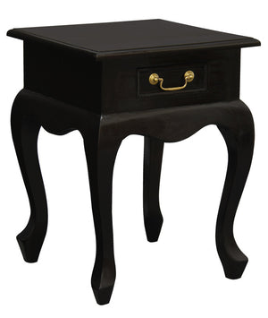 Queen Anne 1 Drawer Lamp Table | Chocolate