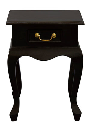 Queen Anne 1 Drawer Lamp Table | Chocolate