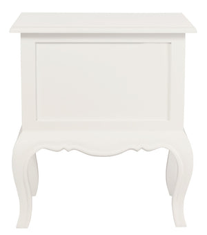 French Provincial 2 Drawer Side Table | White