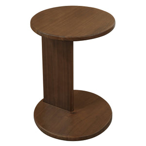 Brentwood Round Solid Timber Lamp Table | Walnut