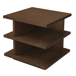 Hudson Oversized Square Side Table | Walnut Finish | Modern Wooden Accent Table