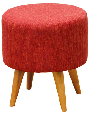 Manhattan Round Ottoman | Cherry Red